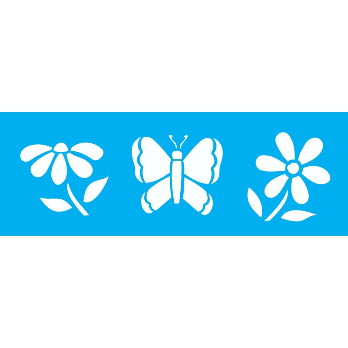 Stencil OPA 10x30 0431 Borboletas e Flores - Palácio da Arte