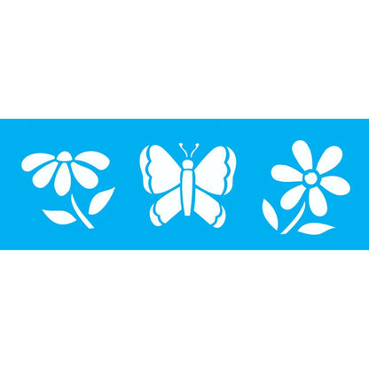 Stencil OPA 10x30 0431 Borboletas e Flores - Palácio da Arte