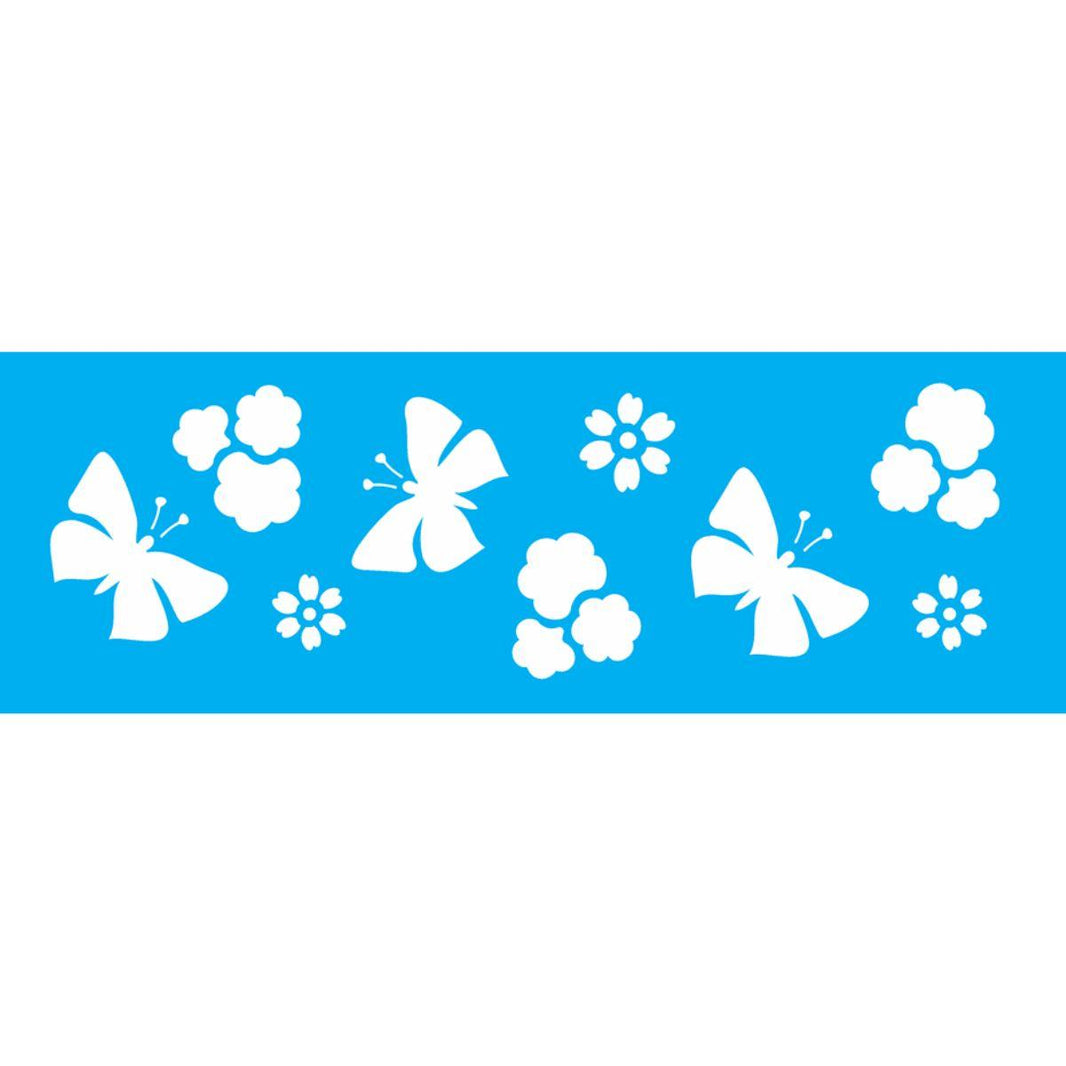 Stencil OPA 10x30 0479 Borboletas e Flores - Palácio da Arte