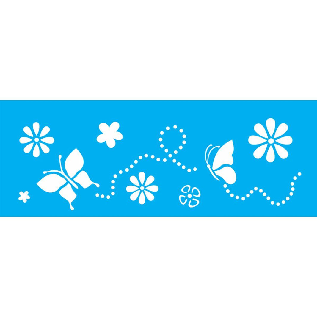 Stencil OPA 10x30 0480 Borboletas e Flores III - Palácio da Arte
