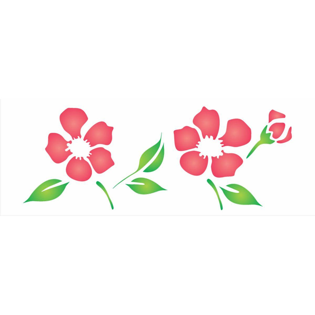 Stencil OPA 10x30 0969 Flores Peônia Chinesa - Palácio da Arte