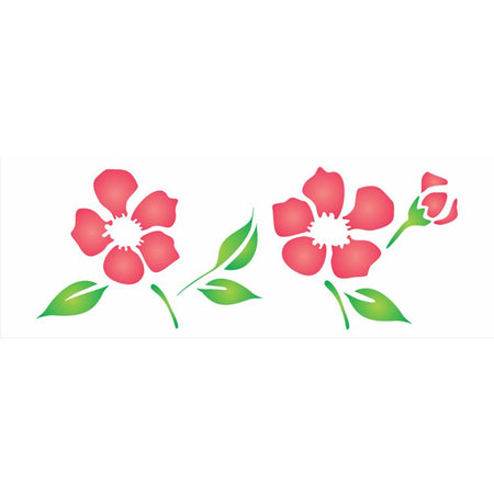 Stencil OPA 10x30 0969 Flores Peônia Chinesa - Palácio da Arte