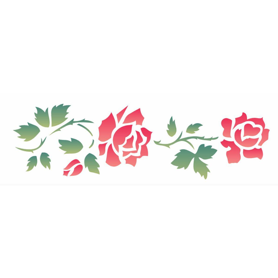 Stencil OPA 10x30 1036 Flores Rosas II - Palácio da Arte