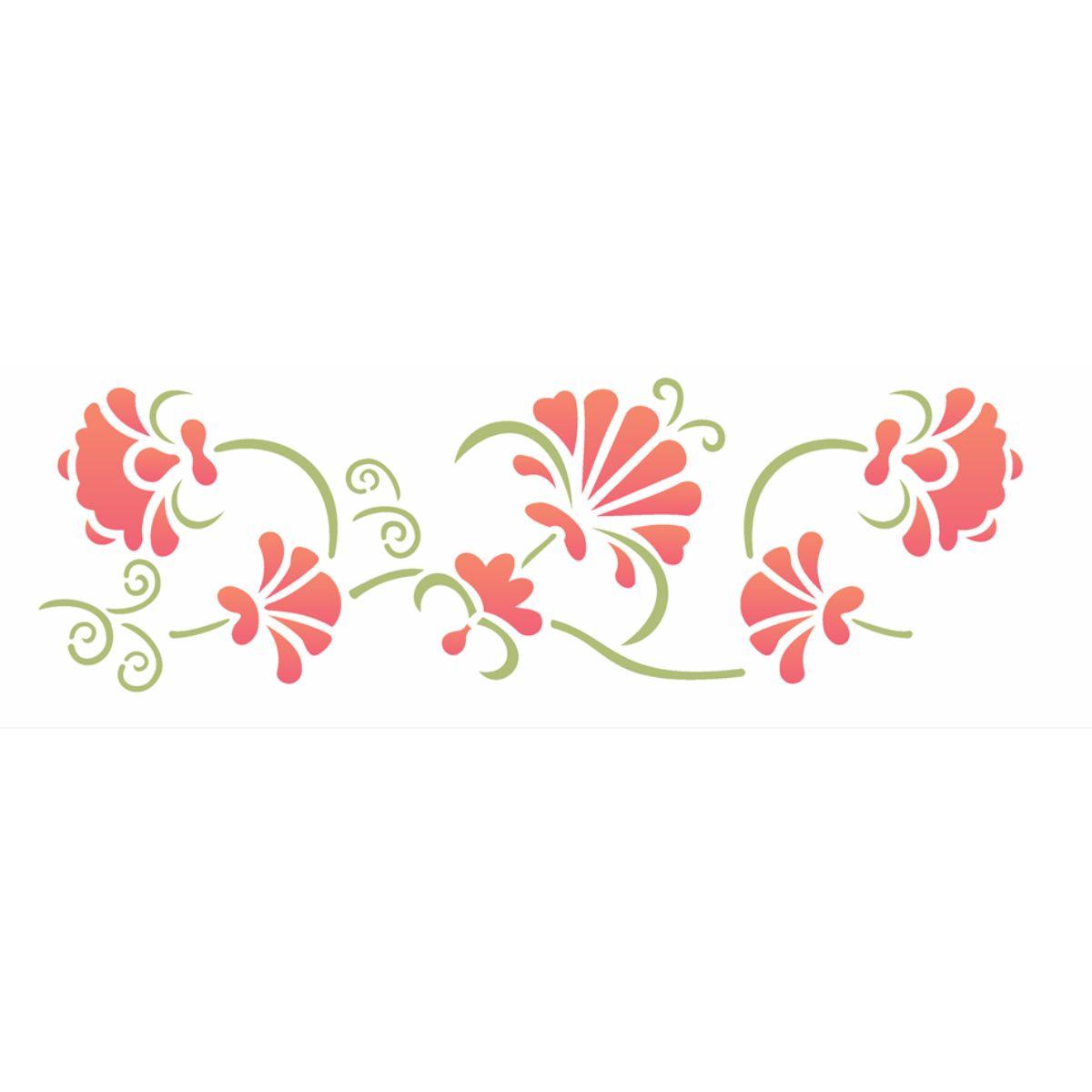 Stencil OPA 10x30 1078 Arabesco Floral - Palácio da Arte