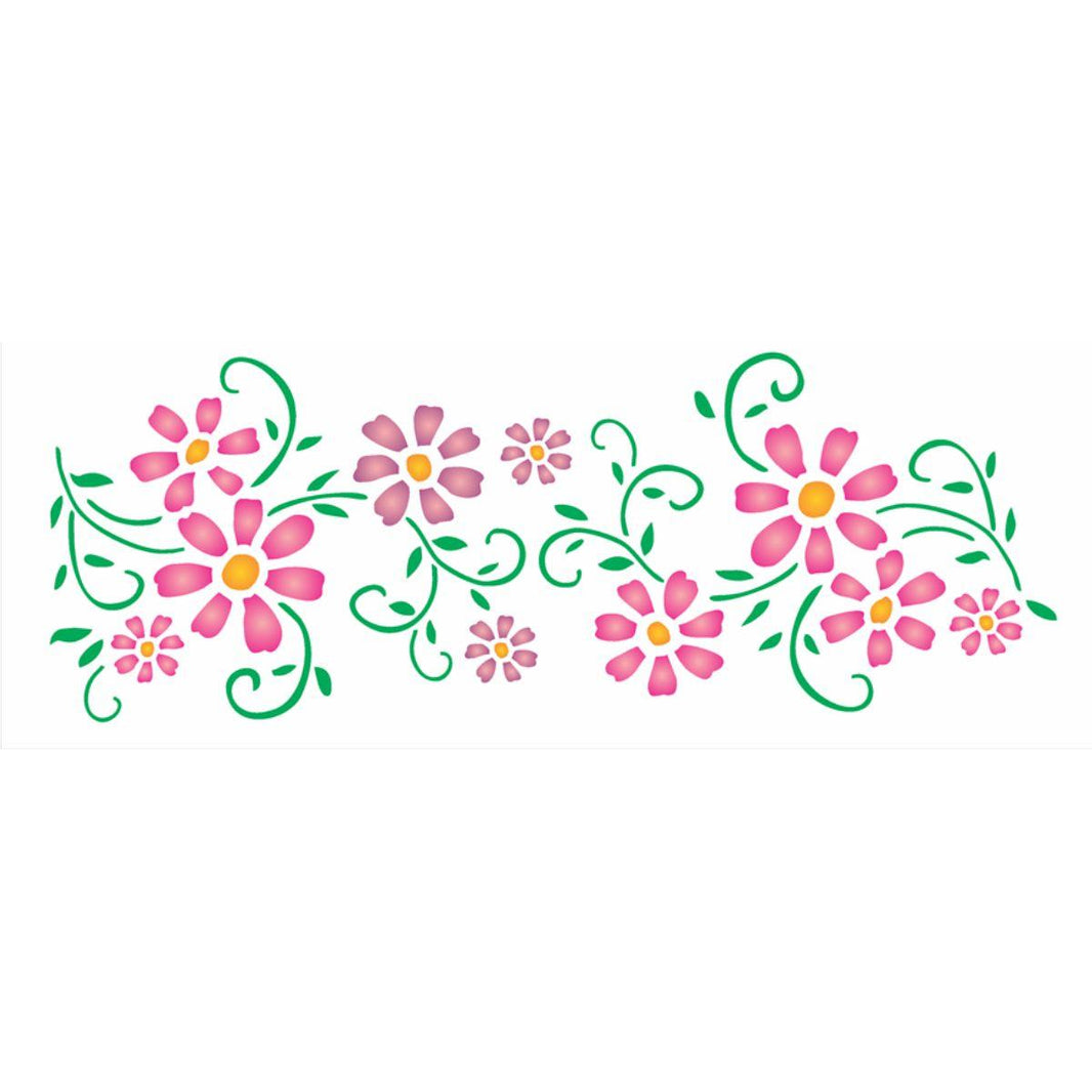 Stencil OPA 10x30 1082 Flores Arabesco - Palácio da Arte