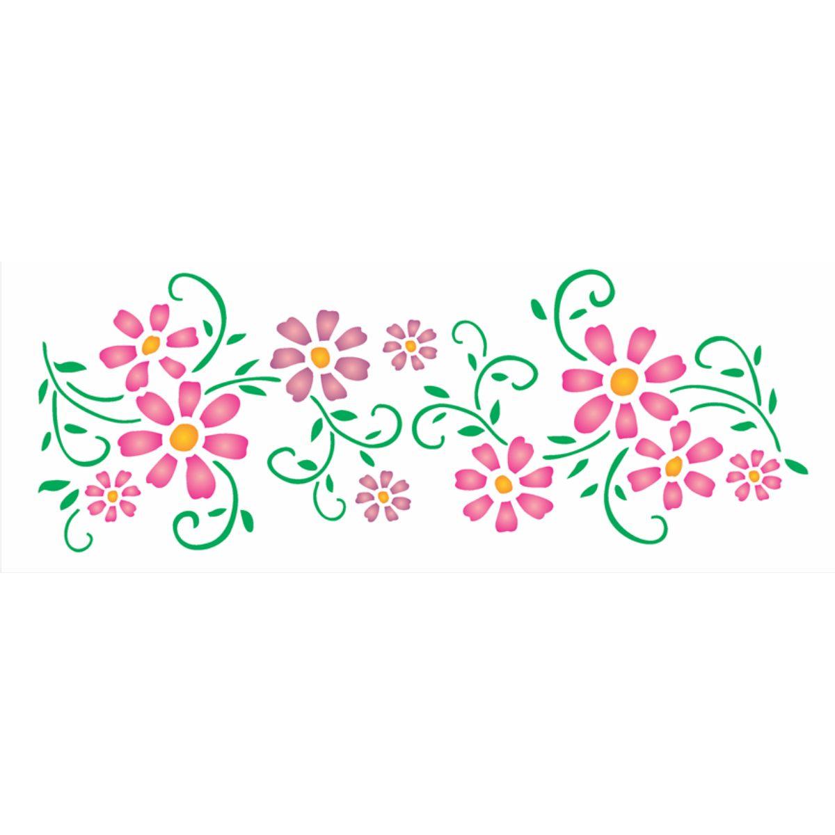 Stencil OPA 10x30 1082 Flores Arabesco - Palácio da Arte
