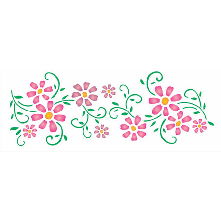 Stencil OPA 10x30 1082 Flores Arabesco - Palácio da Arte