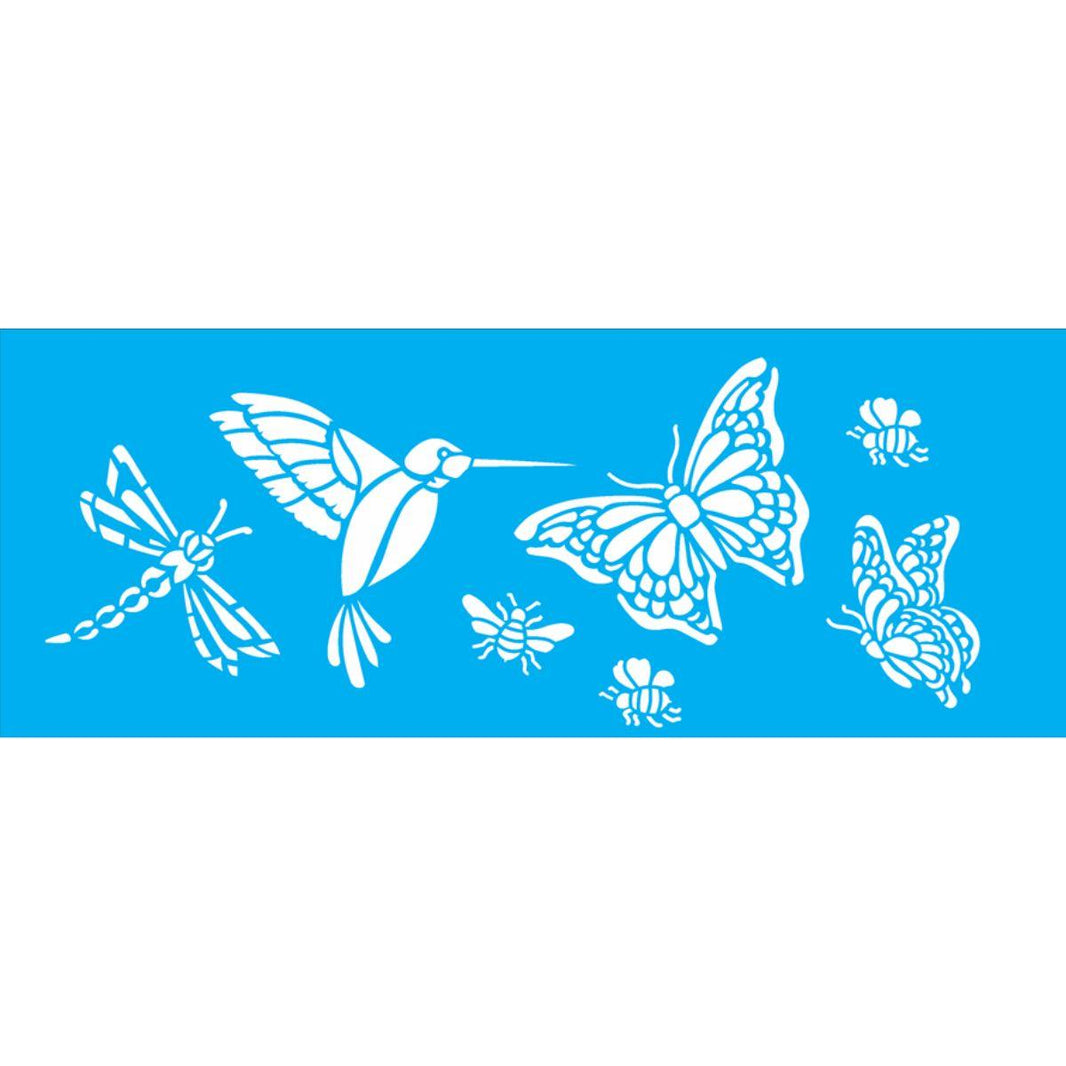 Stencil OPA 10x30 1463 Borboleta Pássaro Abelhas - Palácio da Arte