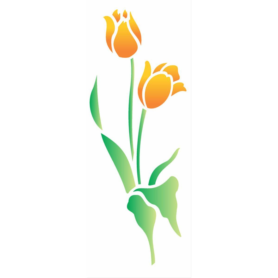 Stencil OPA 10x30 1720 Flores Tulipa II - Palácio da Arte