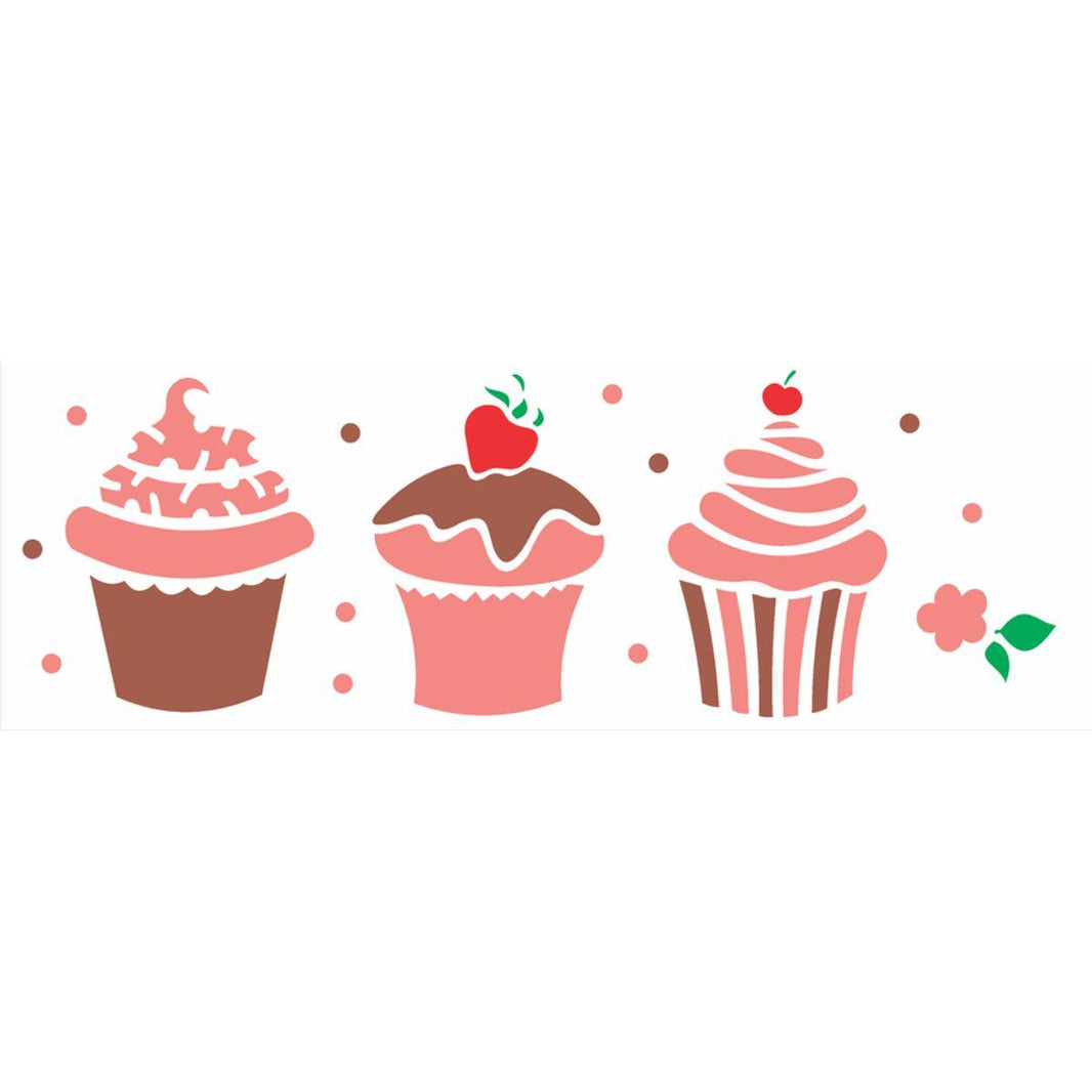 Stencil OPA 10x30 1866 Doces Cupcakes - Palácio da Arte