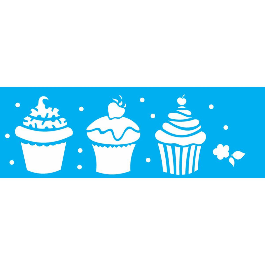 Stencil OPA 10x30 1866 Doces Cupcakes - Palácio da Arte
