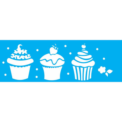 Stencil OPA 10x30 1866 Doces Cupcakes - Palácio da Arte