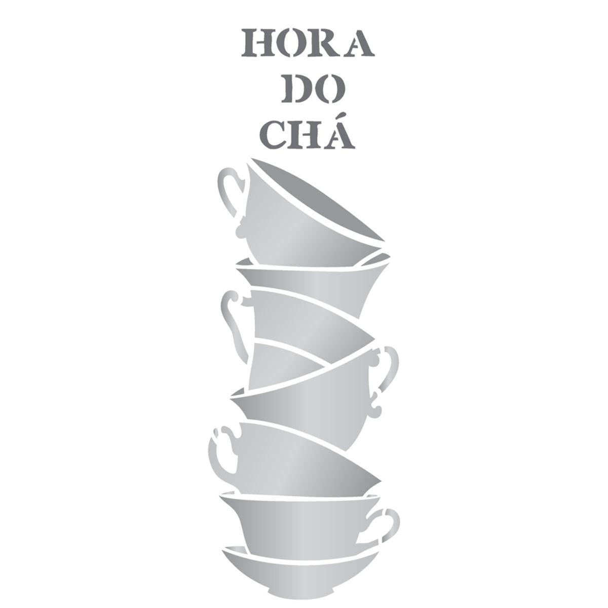 Stencil OPA 10x30 2235 Xícaras Empilhadas - Palácio da Arte