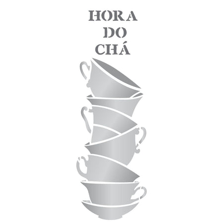 Stencil OPA 10x30 2235 Xícaras Empilhadas - Palácio da Arte