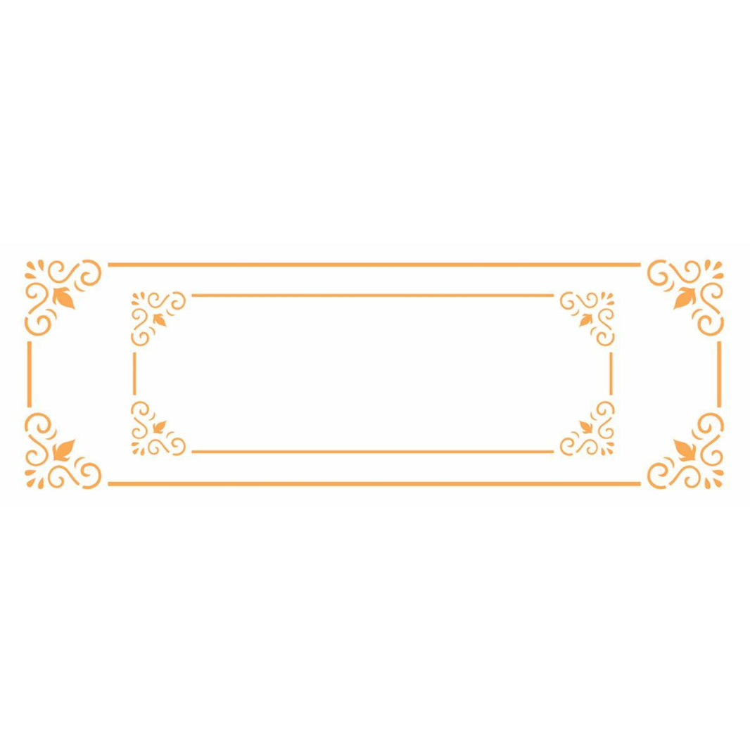 Stencil OPA 10x30 2423 Moldura Cantoneira Arabesco Dupla - Palácio da Arte