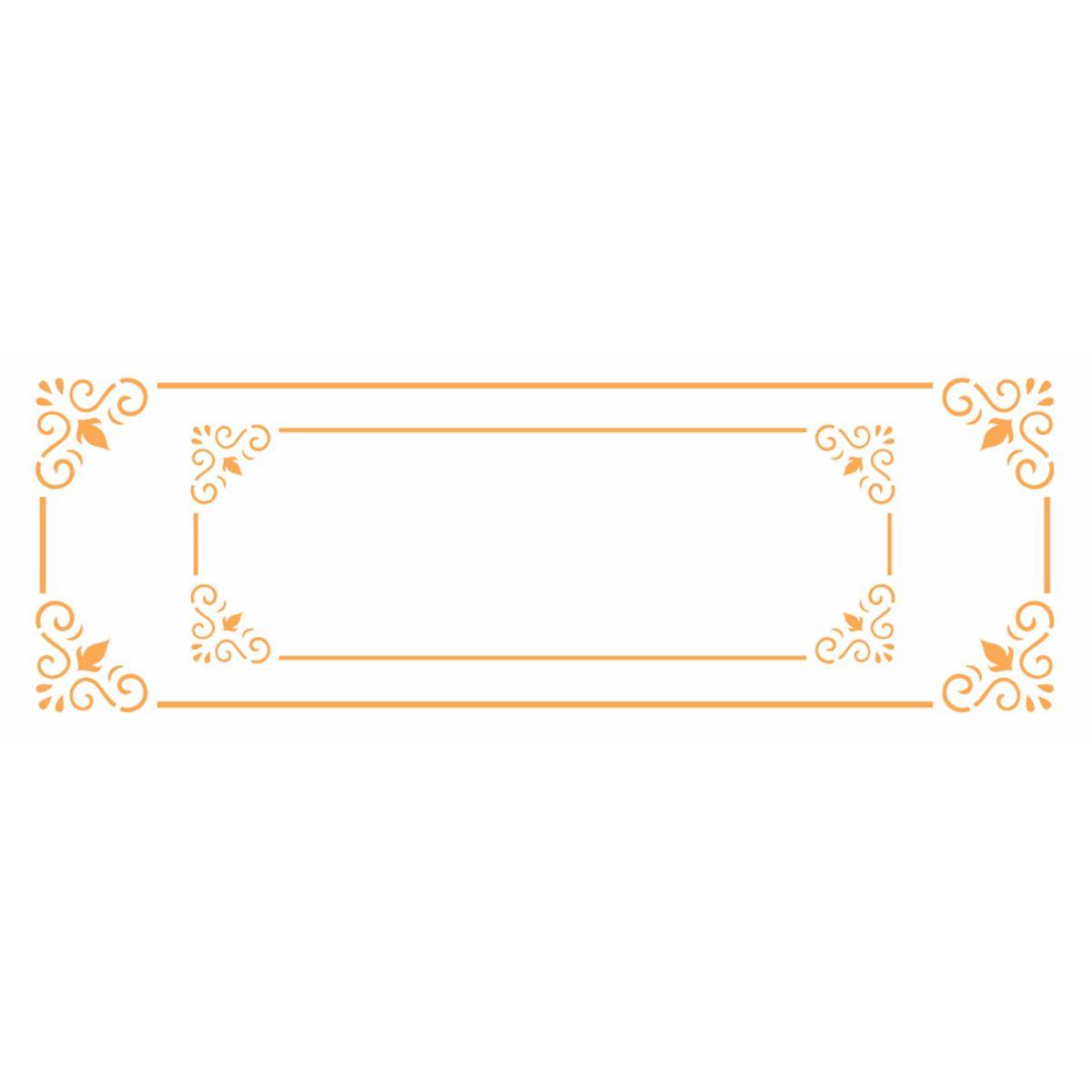 Stencil OPA 10x30 2423 Moldura Cantoneira Arabesco Dupla - Palácio da Arte