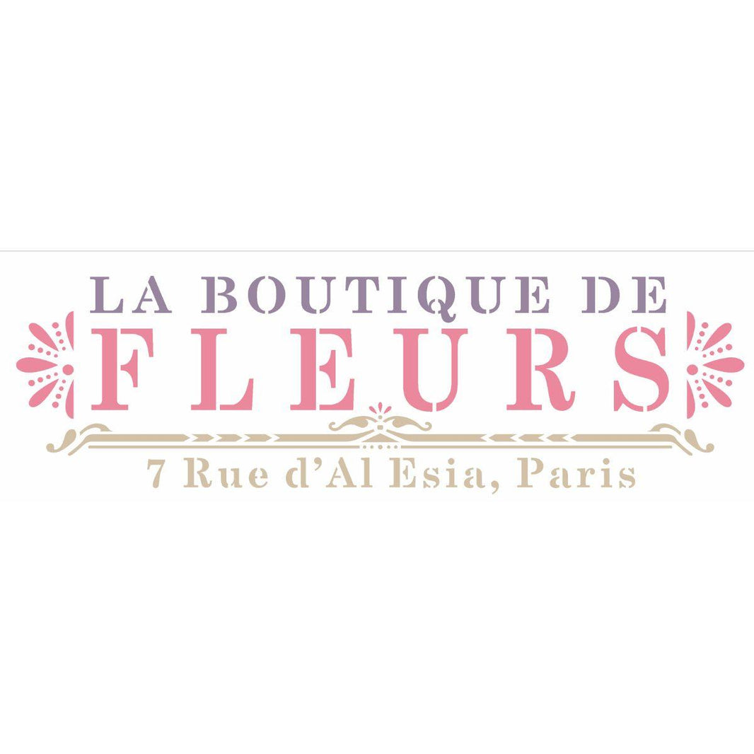 Stencil OPA 10x30 3031 Frase La Boutique de Fleurs - Palácio da Arte