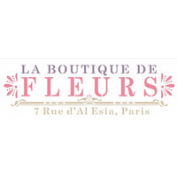 Stencil OPA 10x30 3031 Frase La Boutique de Fleurs - Palácio da Arte