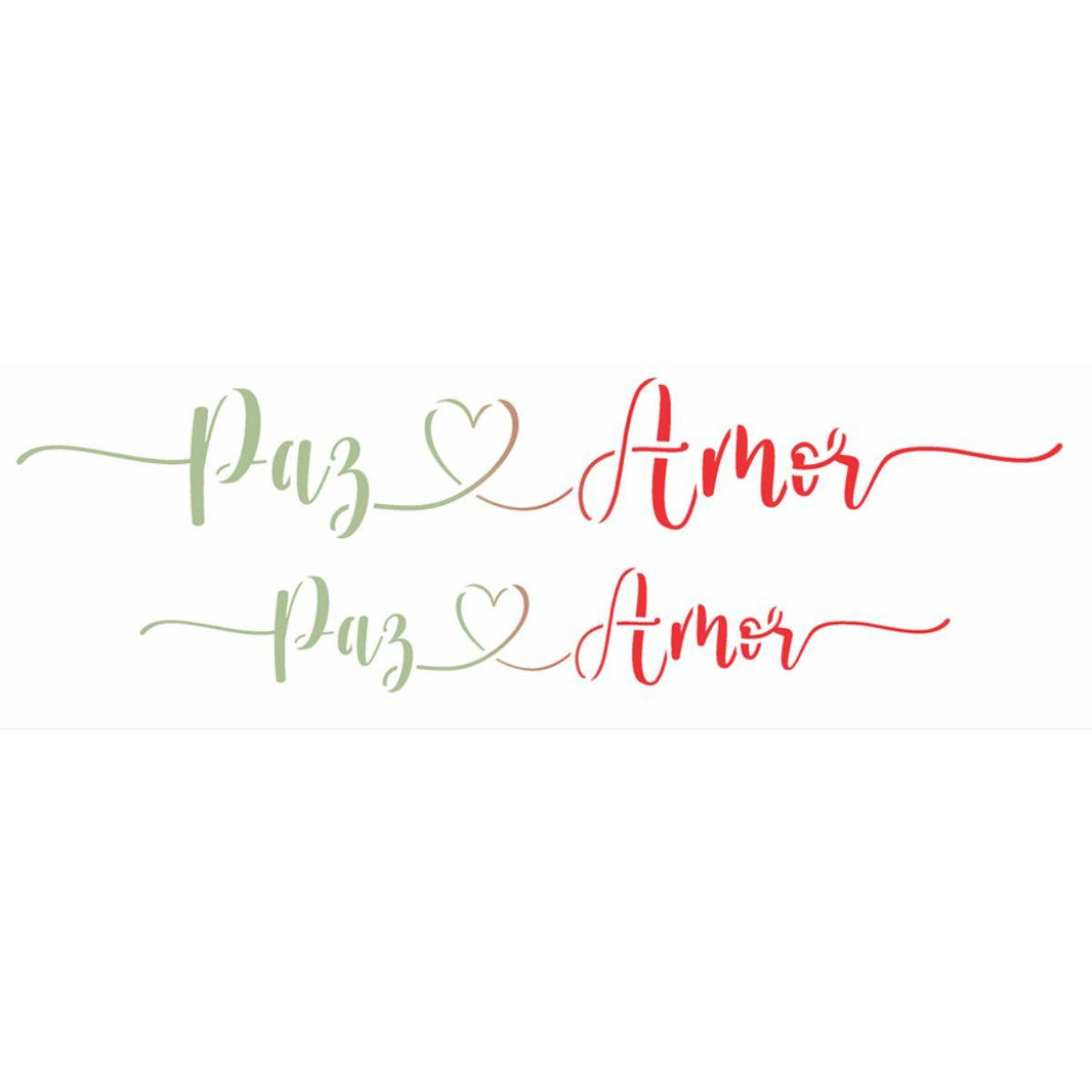 Stencil OPA 10x30 3135 Palavras Lettering Paz e Amor - Palácio da Arte