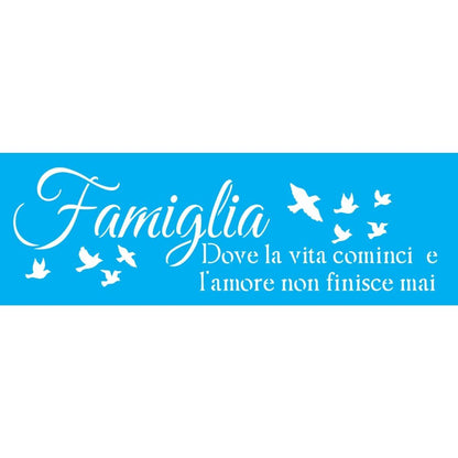 Stencil OPA 10x30 3194 Frase Famiglia - Palácio da Arte