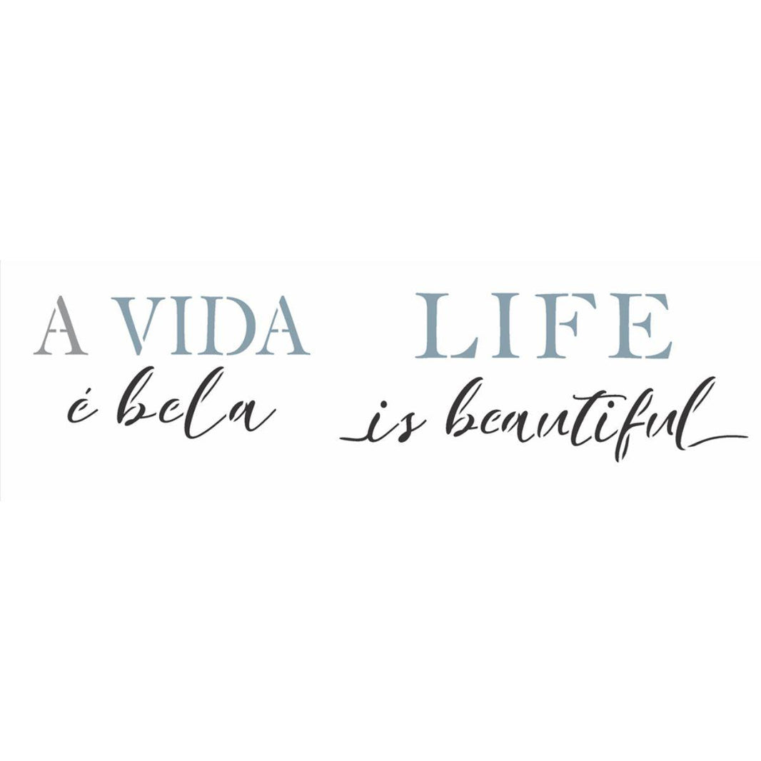 Stencil OPA 10x30 3373 Frase A Vida é Bela - Palácio da Arte