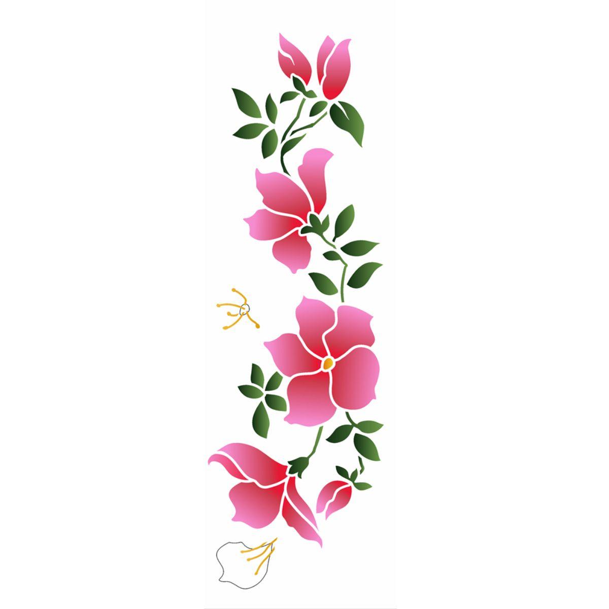 Stencil OPA 10x30 3458 Flores Azáleias - Palácio da Arte
