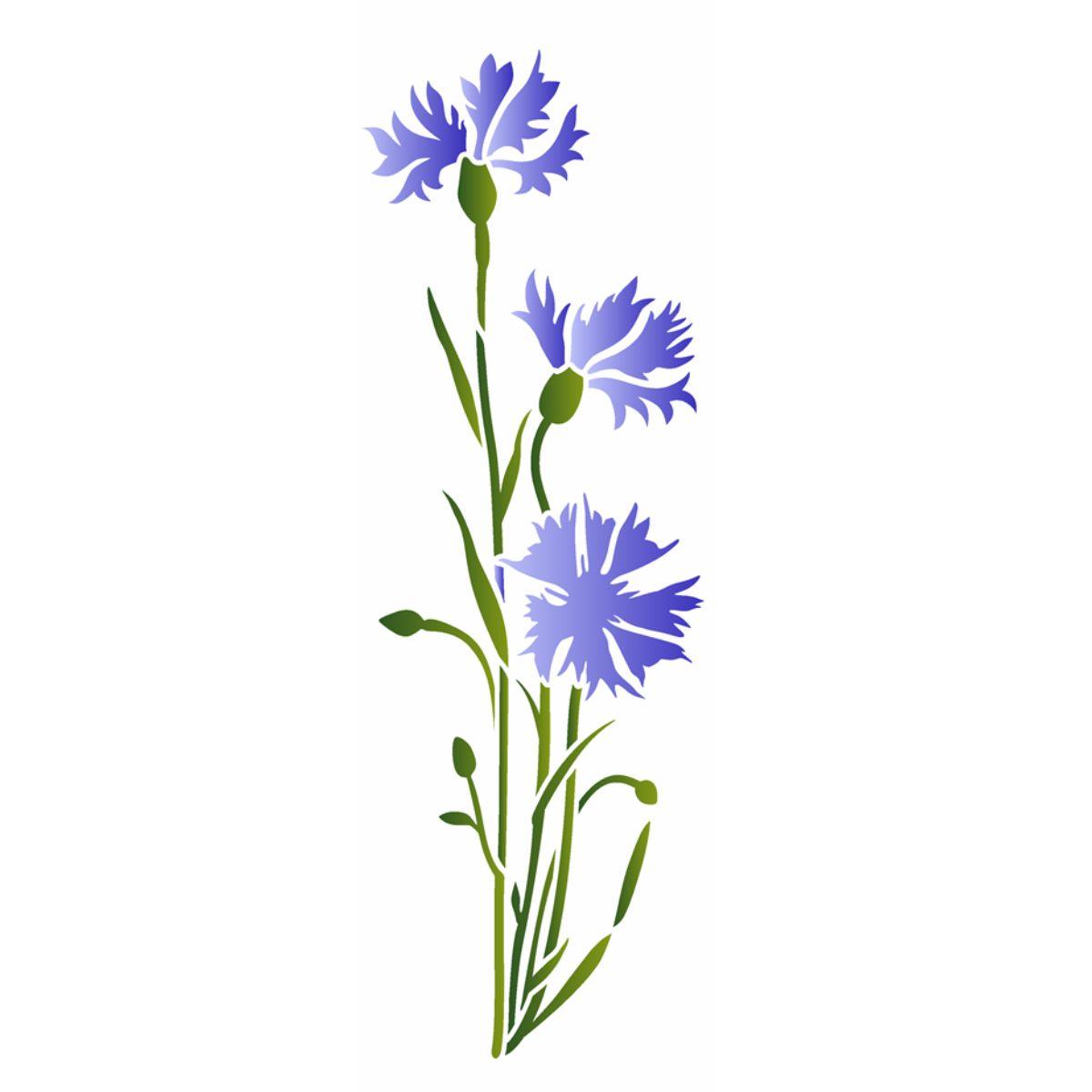 Stencil OPA 10x30 3459 Flores Centaurea Cyanus - Palácio da Arte