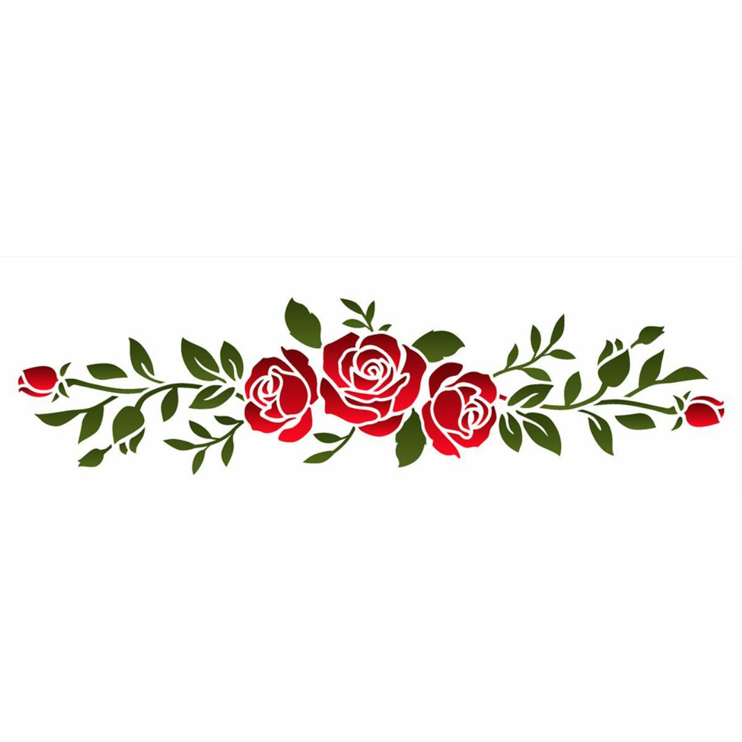 Stencil OPA 10x30 3463 Flores Rosas III - Palácio da Arte