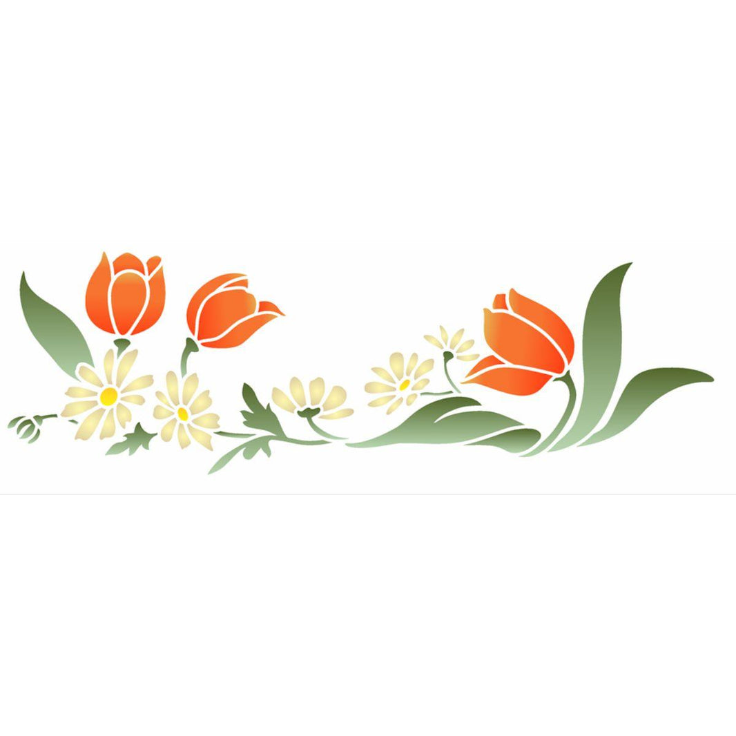 Stencil OPA 10x30 3464 Flores Tulipas III - Palácio da Arte