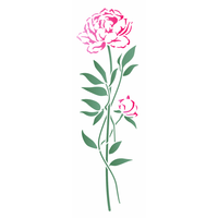 Stencil OPA 10x30 3532 Flor Peônia Aquarela - Palácio da Arte