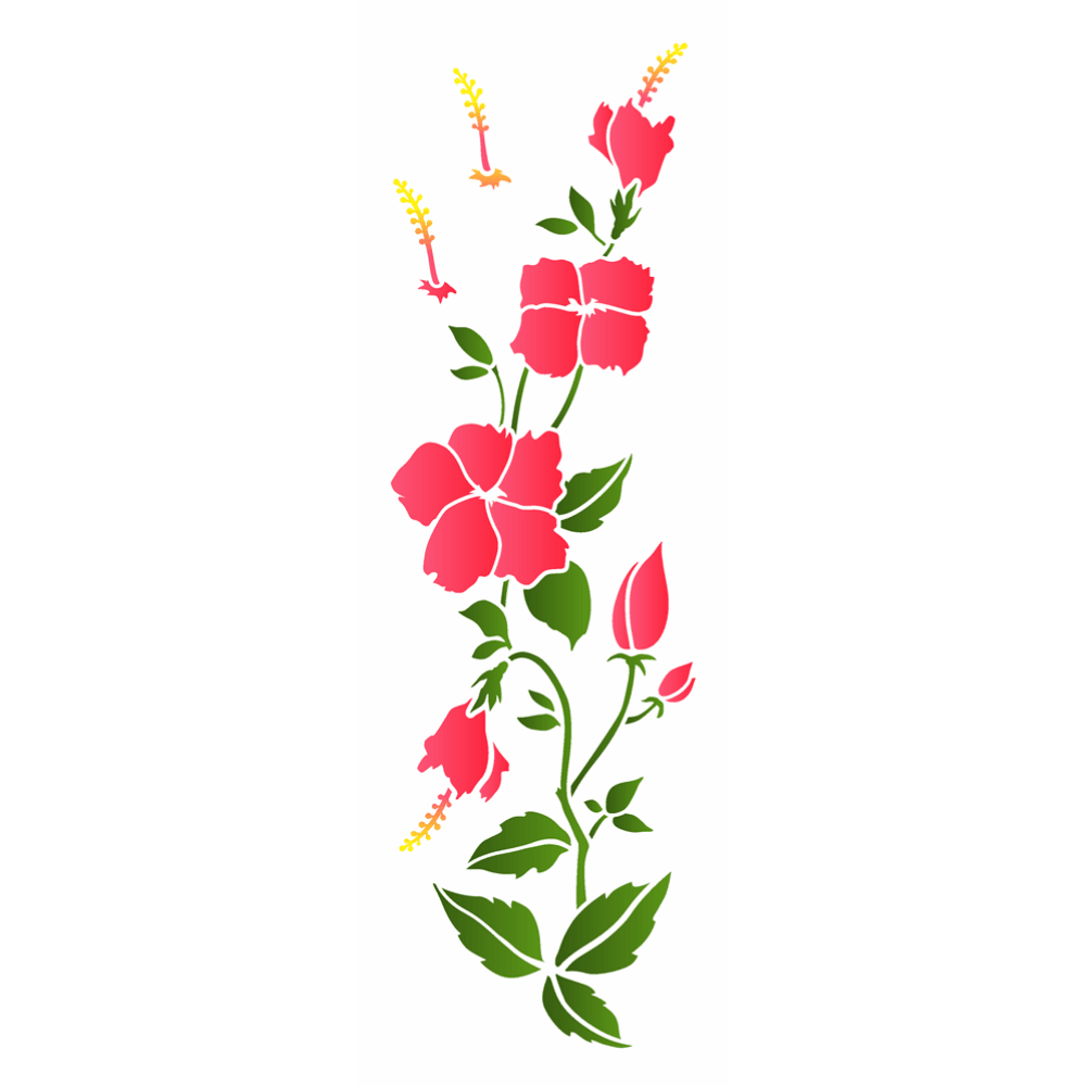 Stencil OPA 10x30 3533 Flores Hibisco III - Palácio da Arte