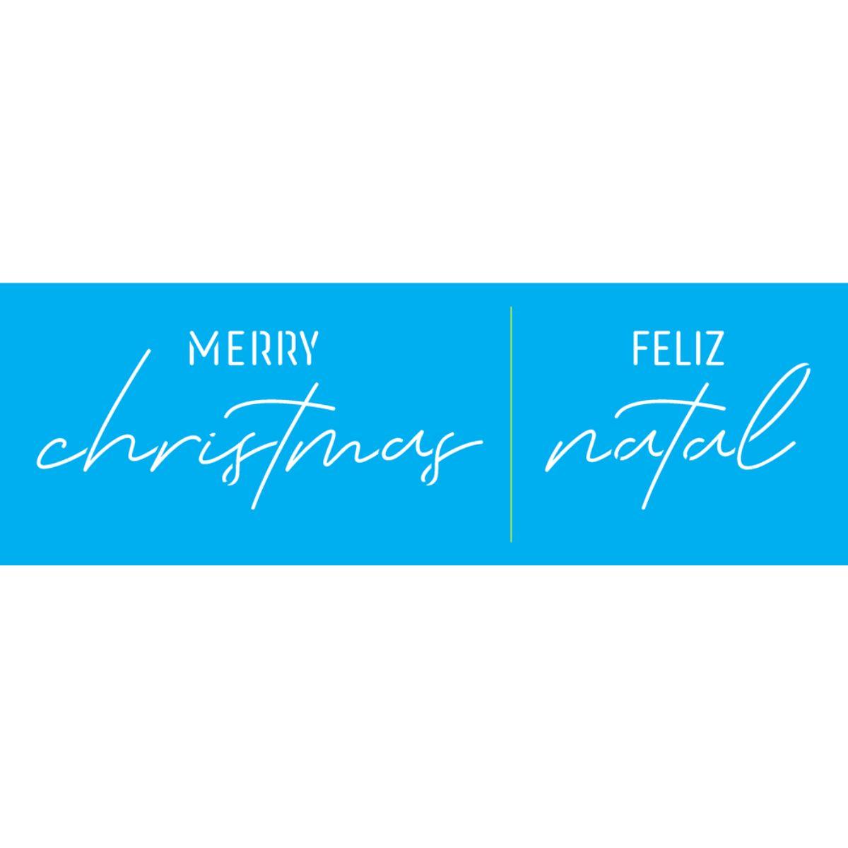 Stencil OPA 10x30 Natal 3280 Frase Merry Christimas III - Palácio da Arte