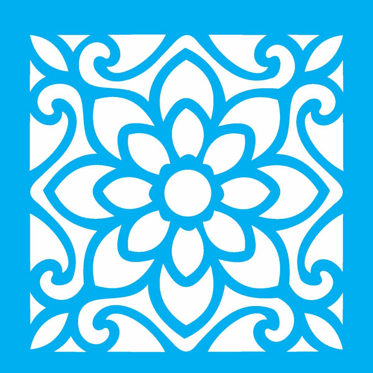 Stencil OPA 14x14 1735 Ladrilho Flor - Palácio da Arte