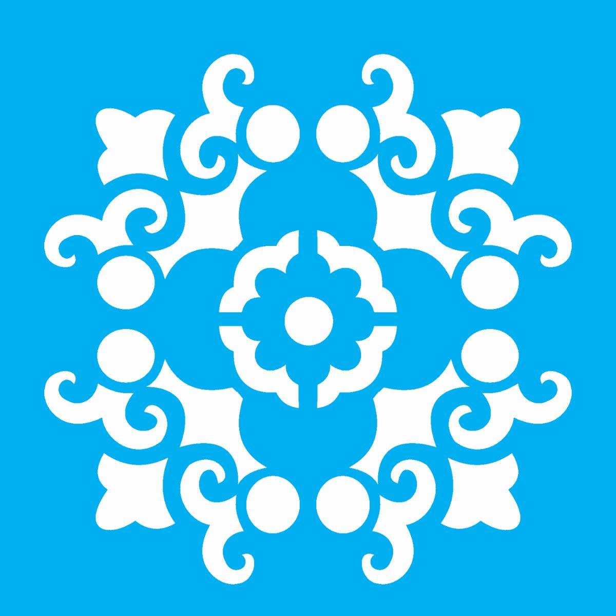Stencil OPA 14x14 1738 Mandala Arabesco - Palácio da Arte
