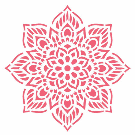 Stencil OPA 14x14 2693 Mandala Flor Oito Pontas - Palácio da Arte