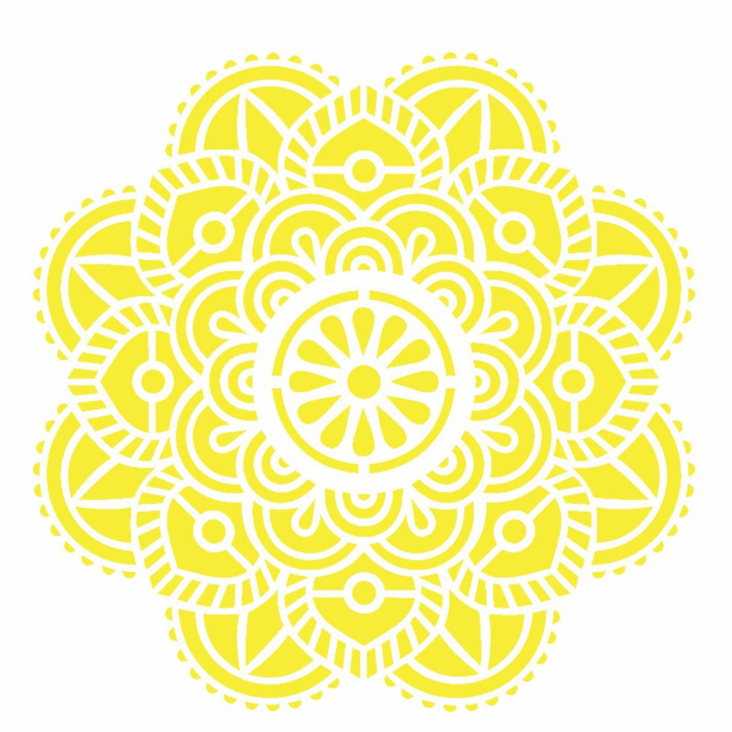 Stencil OPA 14x14 2695 Mandala Flor Vitral - Palácio da Arte
