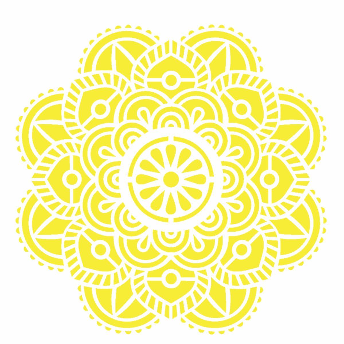 Stencil OPA 14x14 2695 Mandala Flor Vitral - Palácio da Arte
