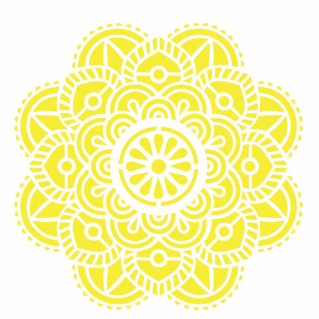 Stencil OPA 14x14 2695 Mandala Flor Vitral - Palácio da Arte