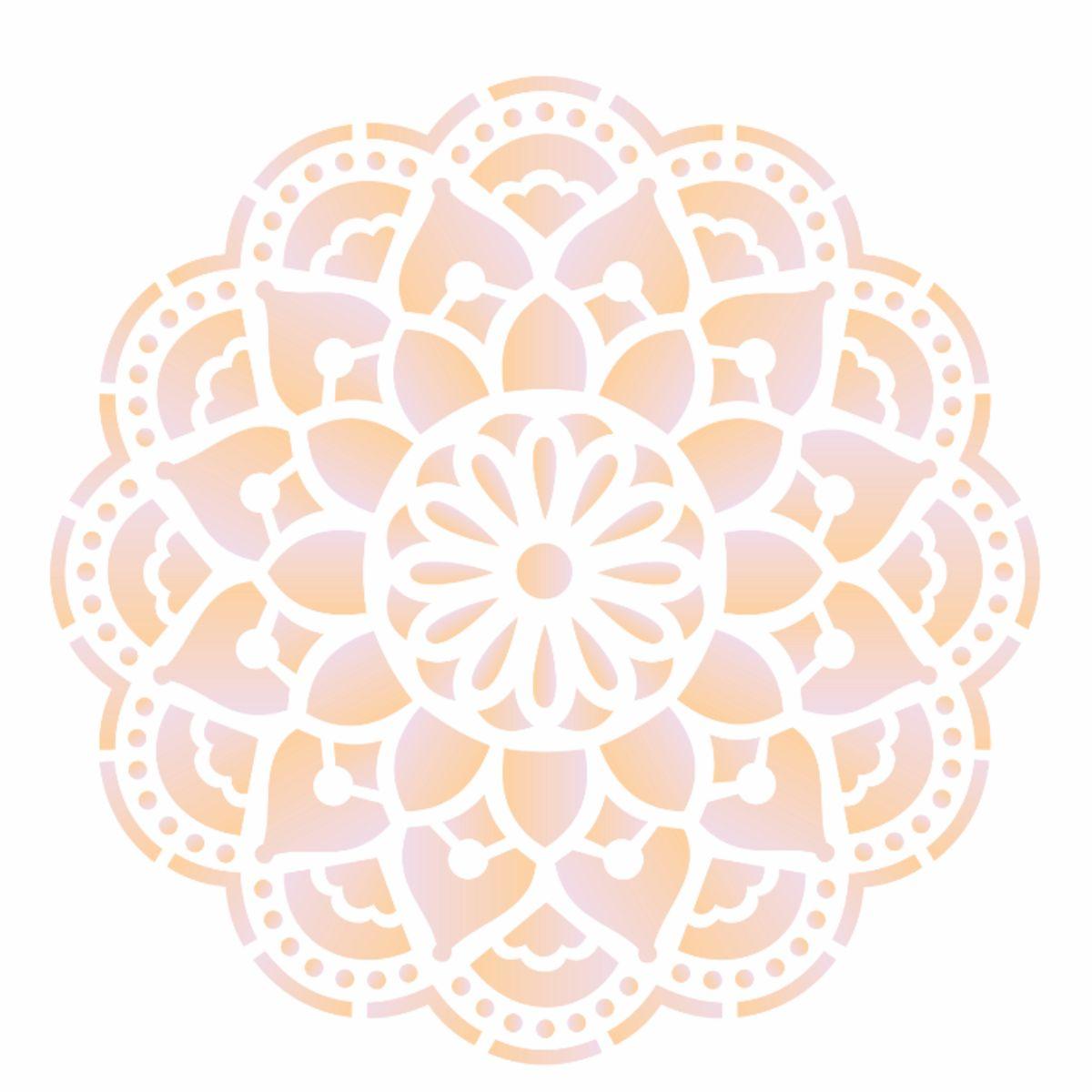 Stencil OPA 14x14 2696 Mandala Flor de Lotus - Palácio da Arte