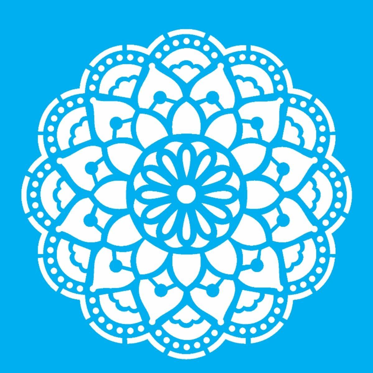 Stencil OPA 14x14 2696 Mandala Flor de Lotus - Palácio da Arte