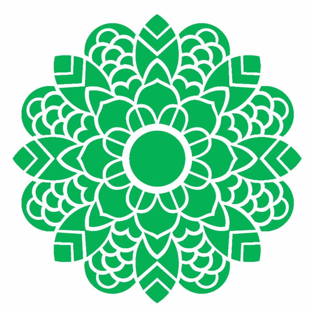 Stencil OPA 14x14 2697 Mandala Folhas - Palácio da Arte