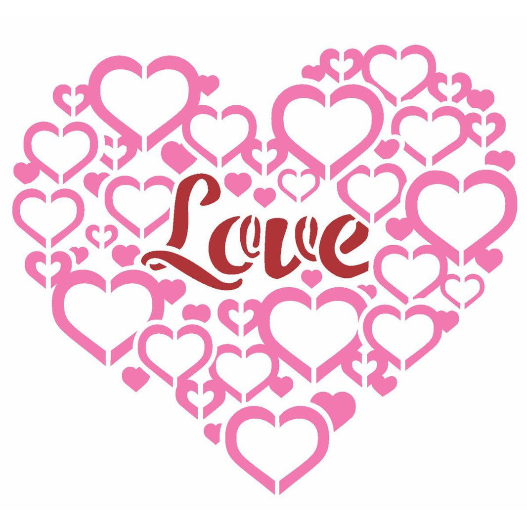 Stencil OPA 14x14 3084 Coração Love - Palácio da Arte