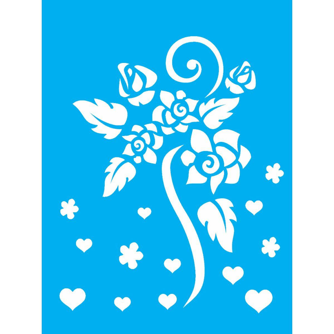 Stencil OPA 15x20 0756 Flores Rosas Românticas - Palácio da Arte