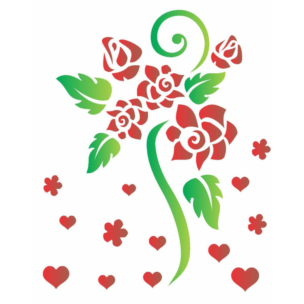 Stencil OPA 15x20 0756 Flores Rosas Românticas - Palácio da Arte