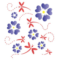 Stencil OPA 15x20 1149 Flores e Libélulas - Palácio da Arte