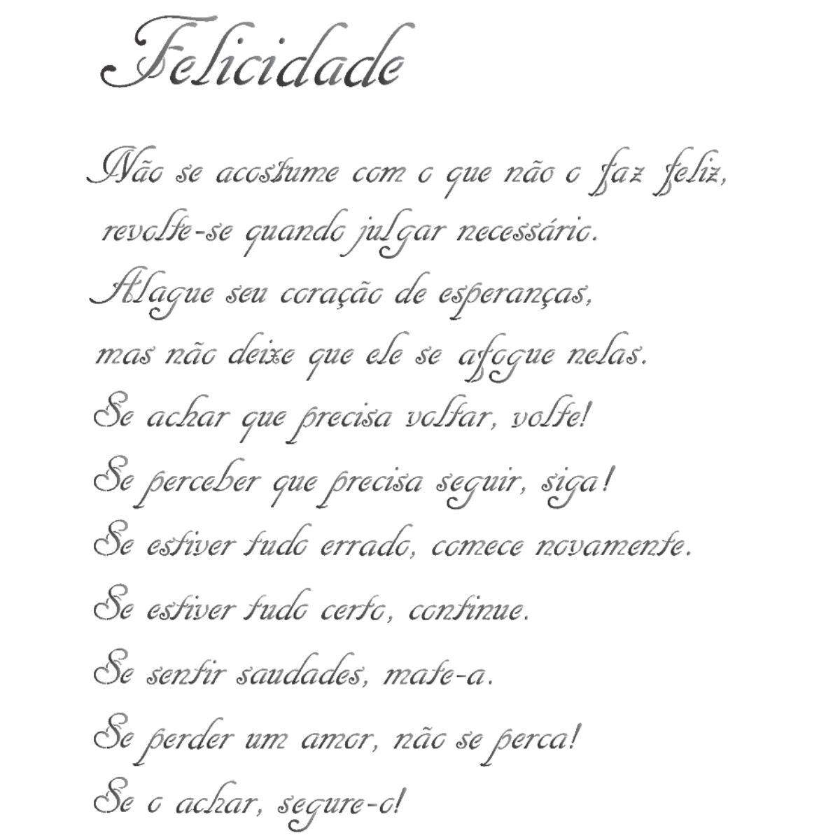 Stencil OPA 15x20 1150 Poema Felicidade - Palácio da Arte