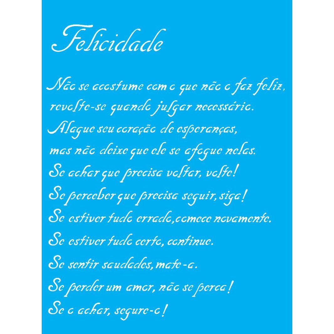 Stencil OPA 15x20 1150 Poema Felicidade - Palácio da Arte