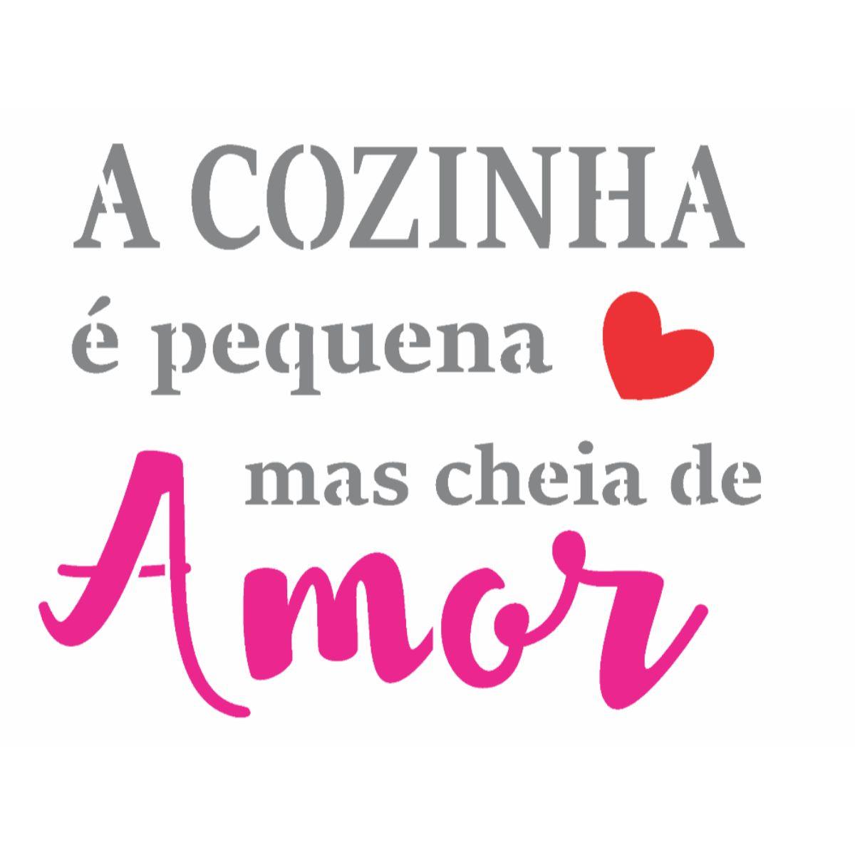Stencil OPA 15x20 2702 Frase A Cozinha é Pequena - Palácio da Arte