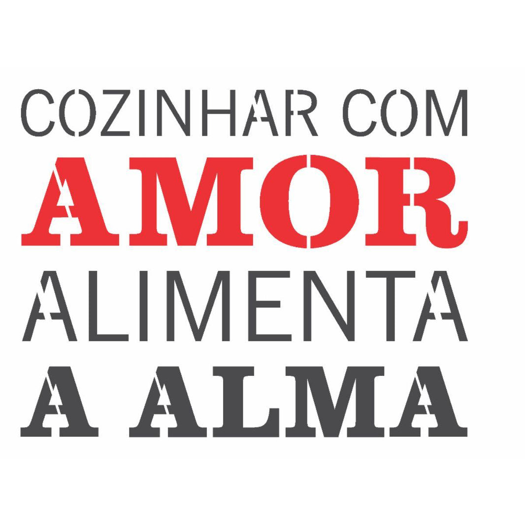Stencil OPA 15x20 2705 Frase Cozinhar com Amor - Palácio da Arte