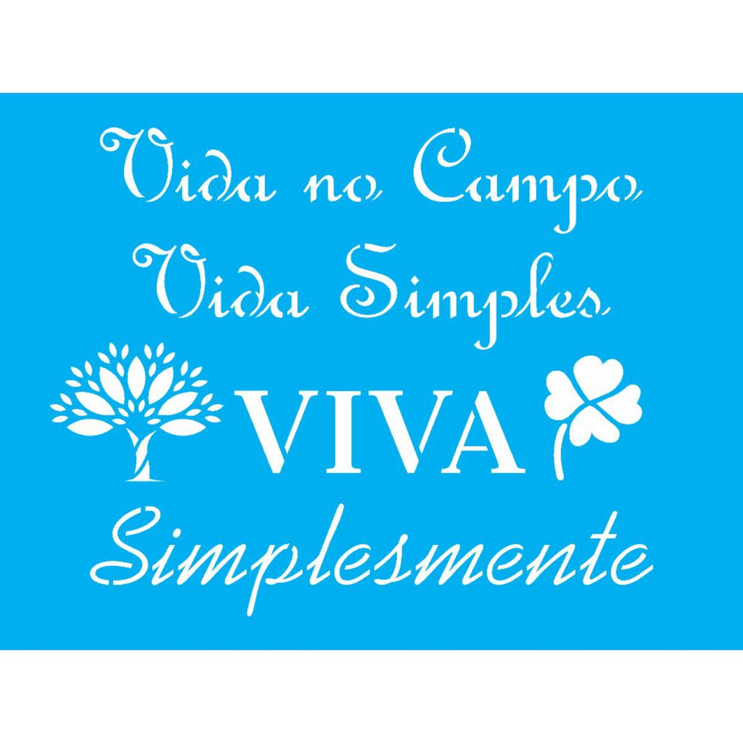 Stencil OPA 15x20 2975 Frase Vida no Campo - Palácio da Arte